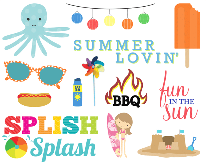 Pimp up your summer photos with free summer themed embellishment stickers