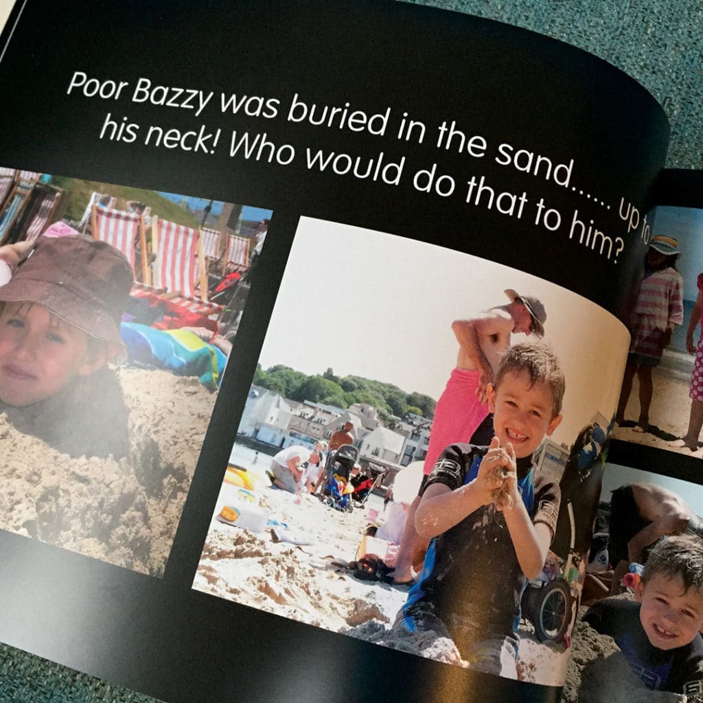 Helping them to read – create a photo story book all about them.