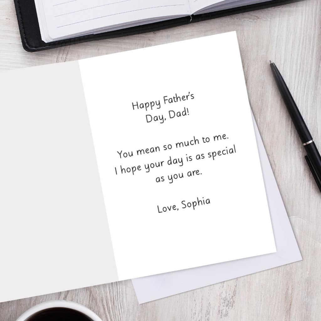 Add personalised messages to your photo Father's Day cards