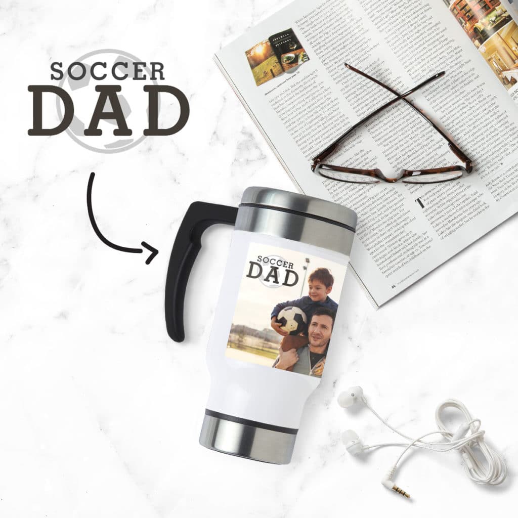 Soccer Dad Father's Day travel mug