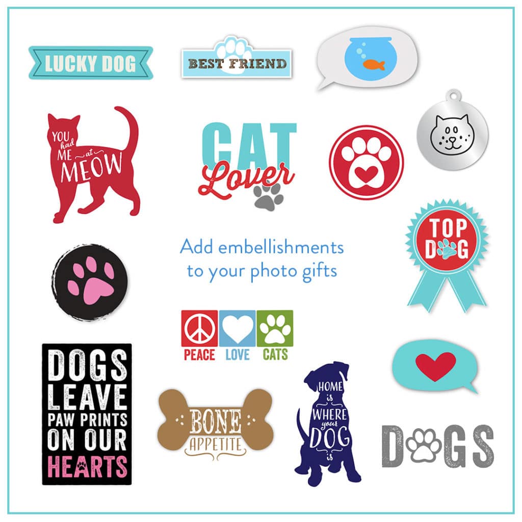 Cute embellishment stickers add "paw-sonality" to your pet pictures