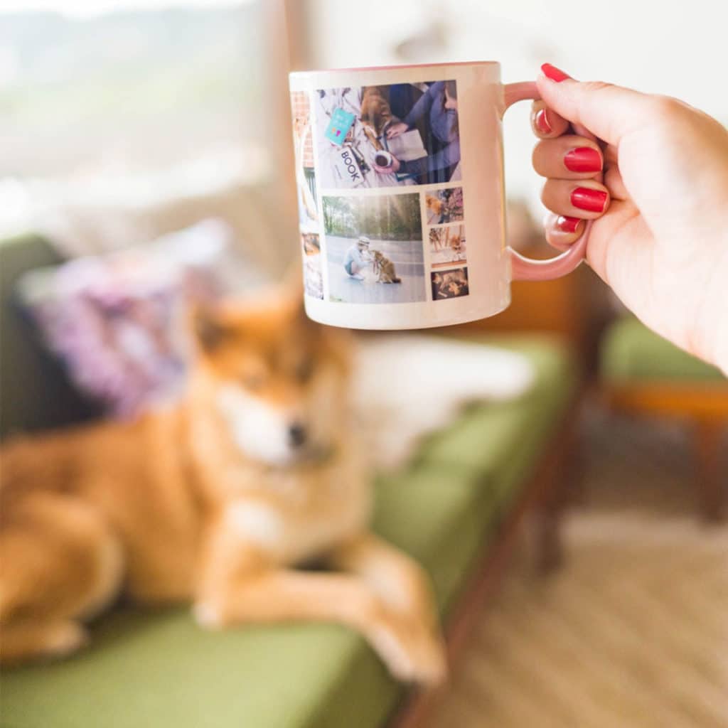Too many photos? Create custom collage photo mugs with multiple photos of your pets