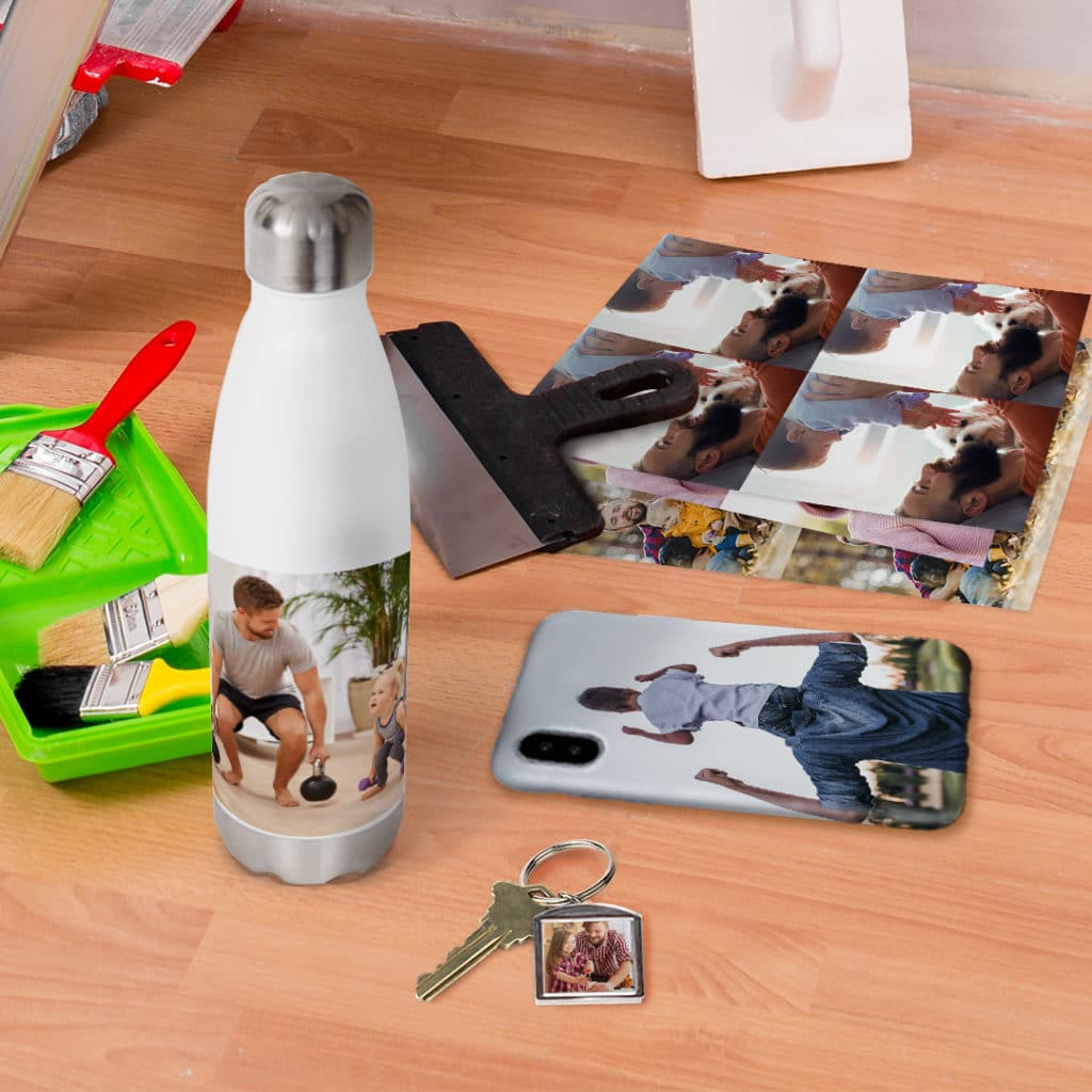 Create photo gifts for Dad this Father's Day - picture perfect prints, keychains and water bottles