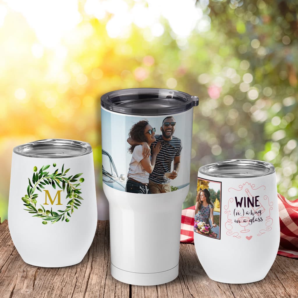 Custom drinkware keeps those all important drinks cold. Personalized designs makes it easier to keep track of your drink too!