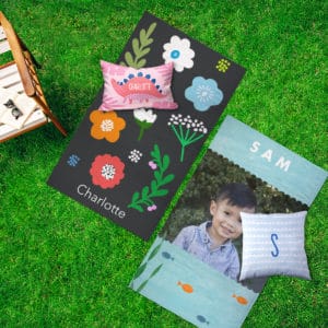 Personalized beach towels make it easy for everyone to know where to sit