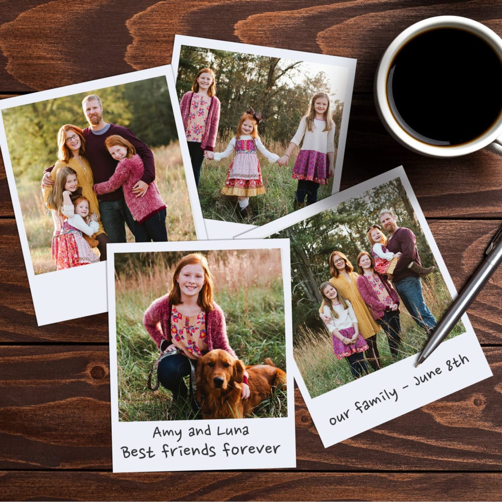 Capture the moment with vintage polaroid photo prints