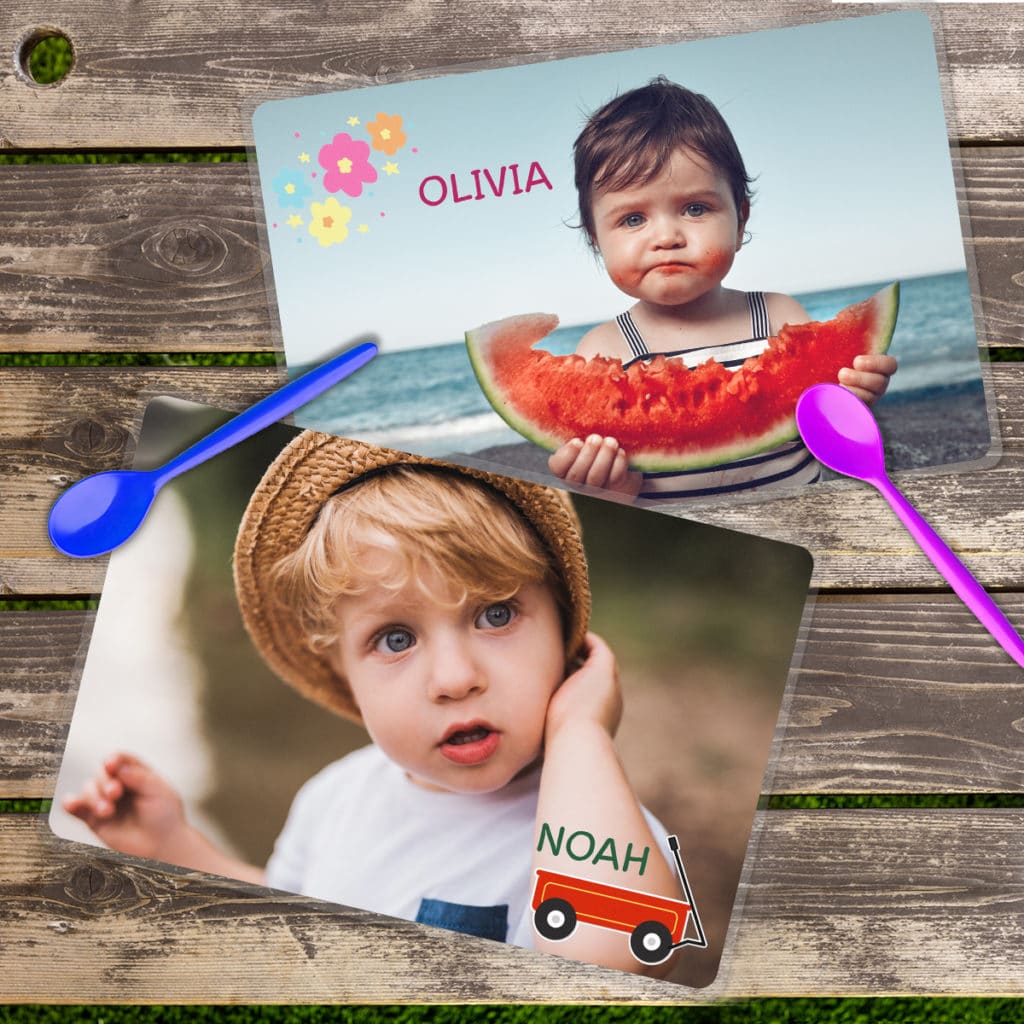 Stop the mealtime squabbles. Place the children next to their custom placemats