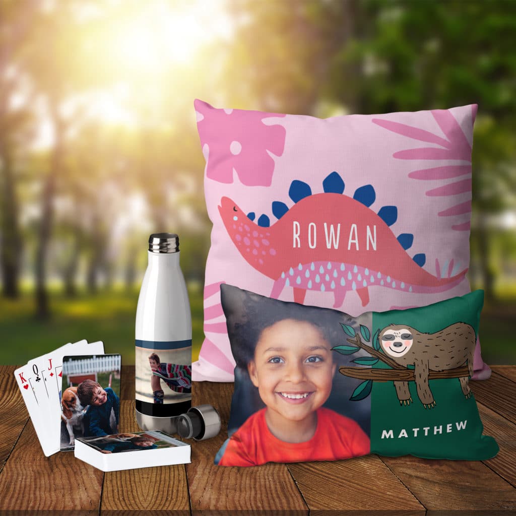 Send them off to camp with personalized pillows (and pillow cases), water bottles and even playing cards. Who needs name tags?