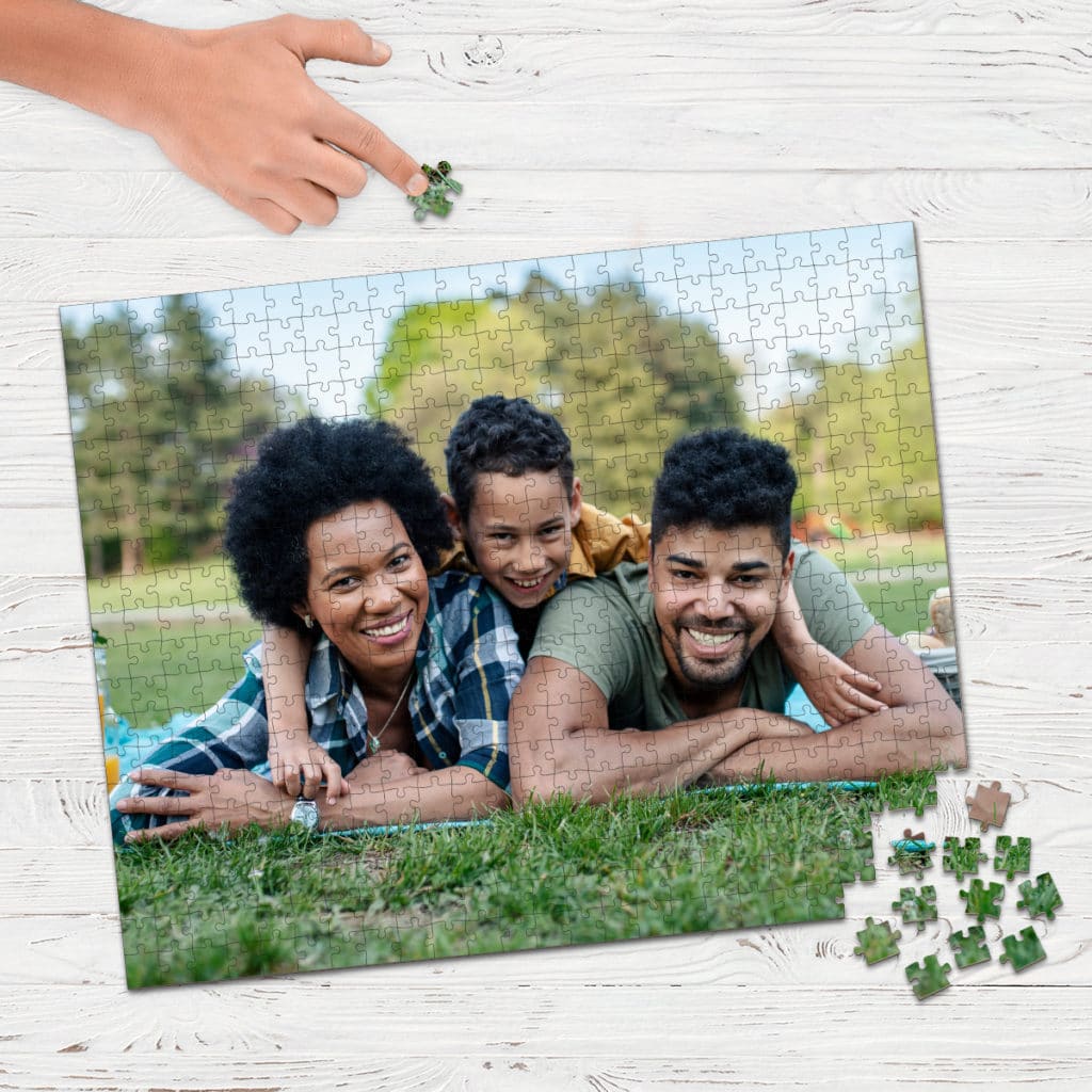 Two sizes of customized photo jigsaw puzzles available
