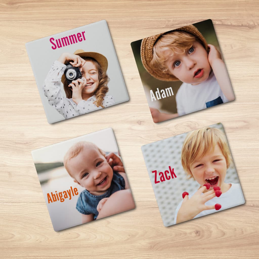 Customize soapstone coasters with photos and text
