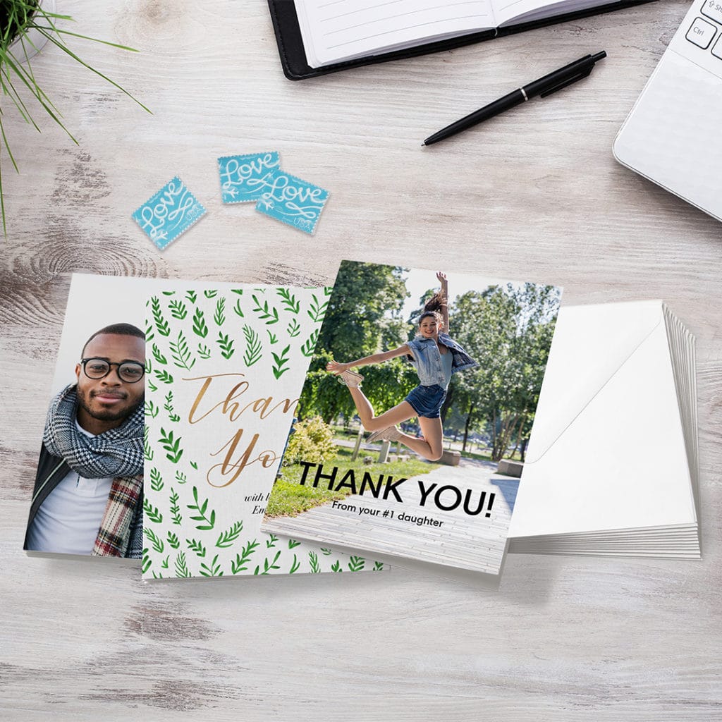 Customised photo cards are perfect for keeping in touch with friends and family while you are at Uni.