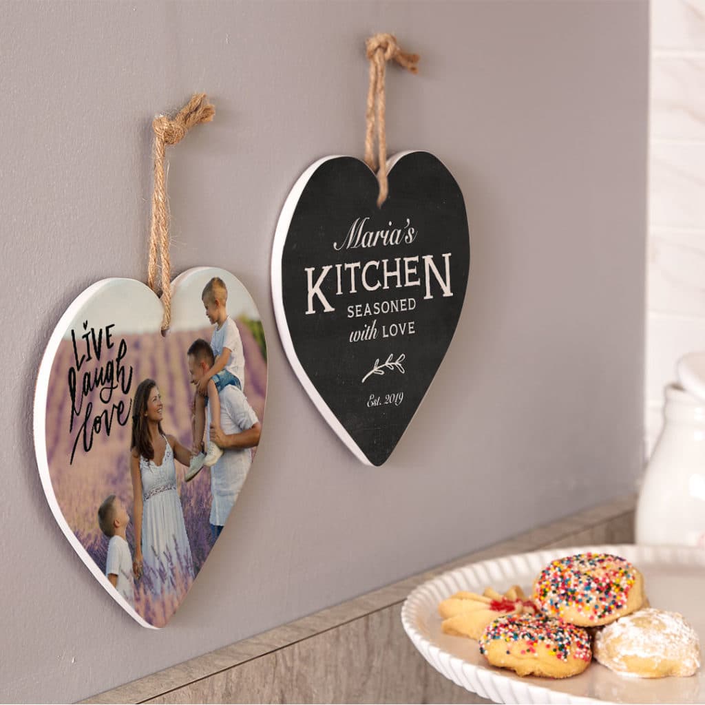 Personalize trivets for wall or table with photos using premade desgn layouts