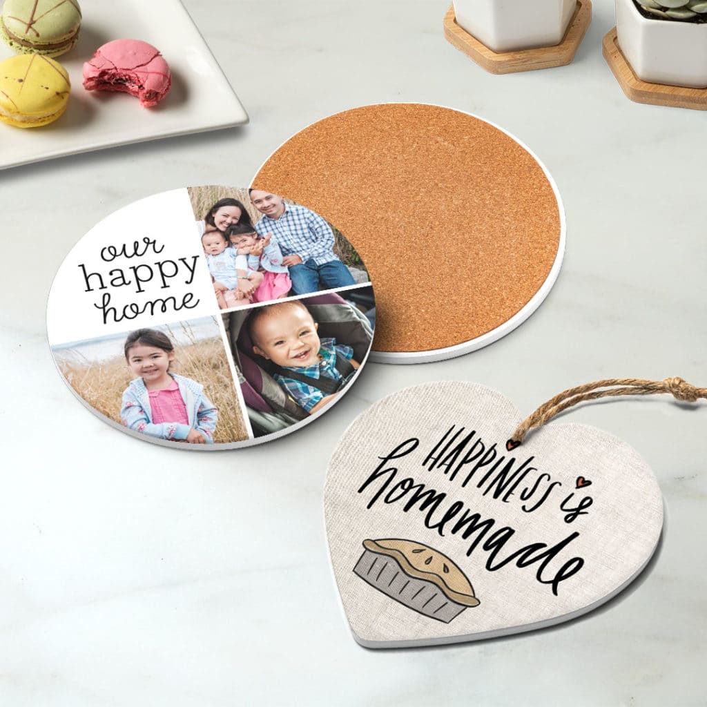 Customized decor with photo stone trivets