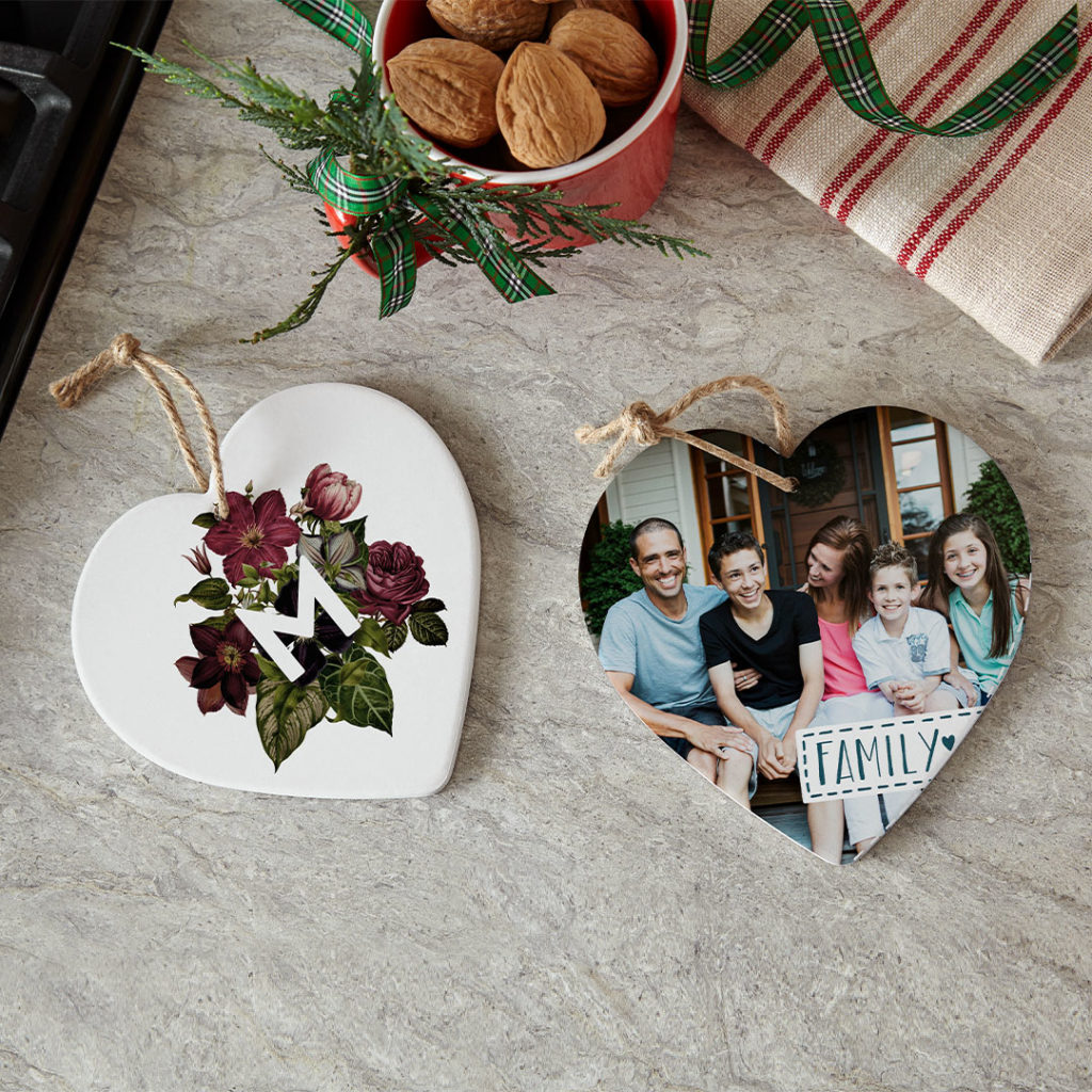 Custom heart-shaped trivets for fun wall decor. Do more with photos.