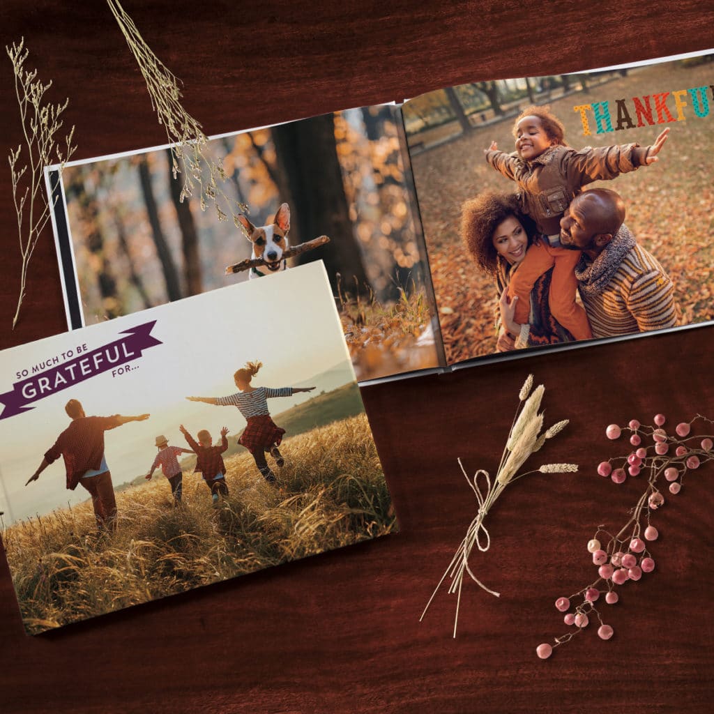 Create fall photo books with photos and designs