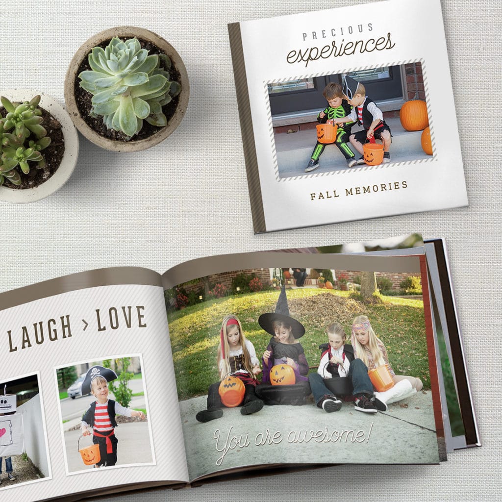 Make a Halloween book of memories using one of our pre designed Halloween photo book templates