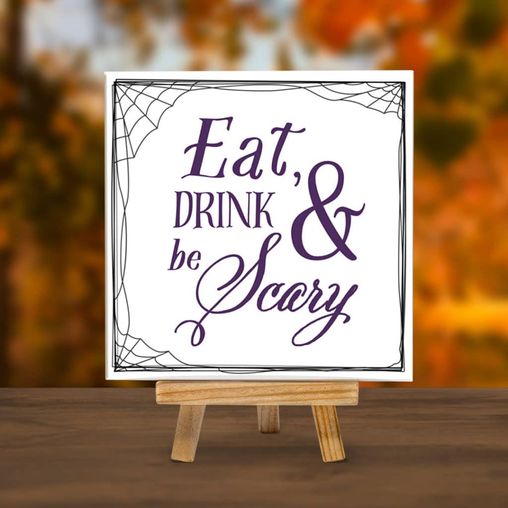 Create cute Halloween signs with our custom photo tile