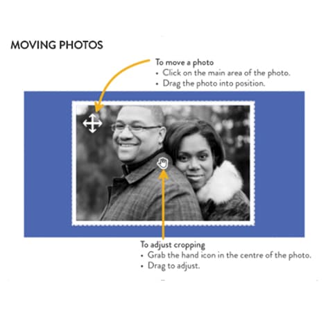 Move photos around your digital photo album display