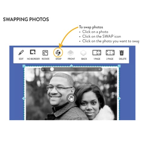 Swapping photos out of your photo book layout