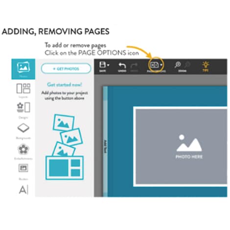 Add or remove photos from your photo book in the Snapfish builder