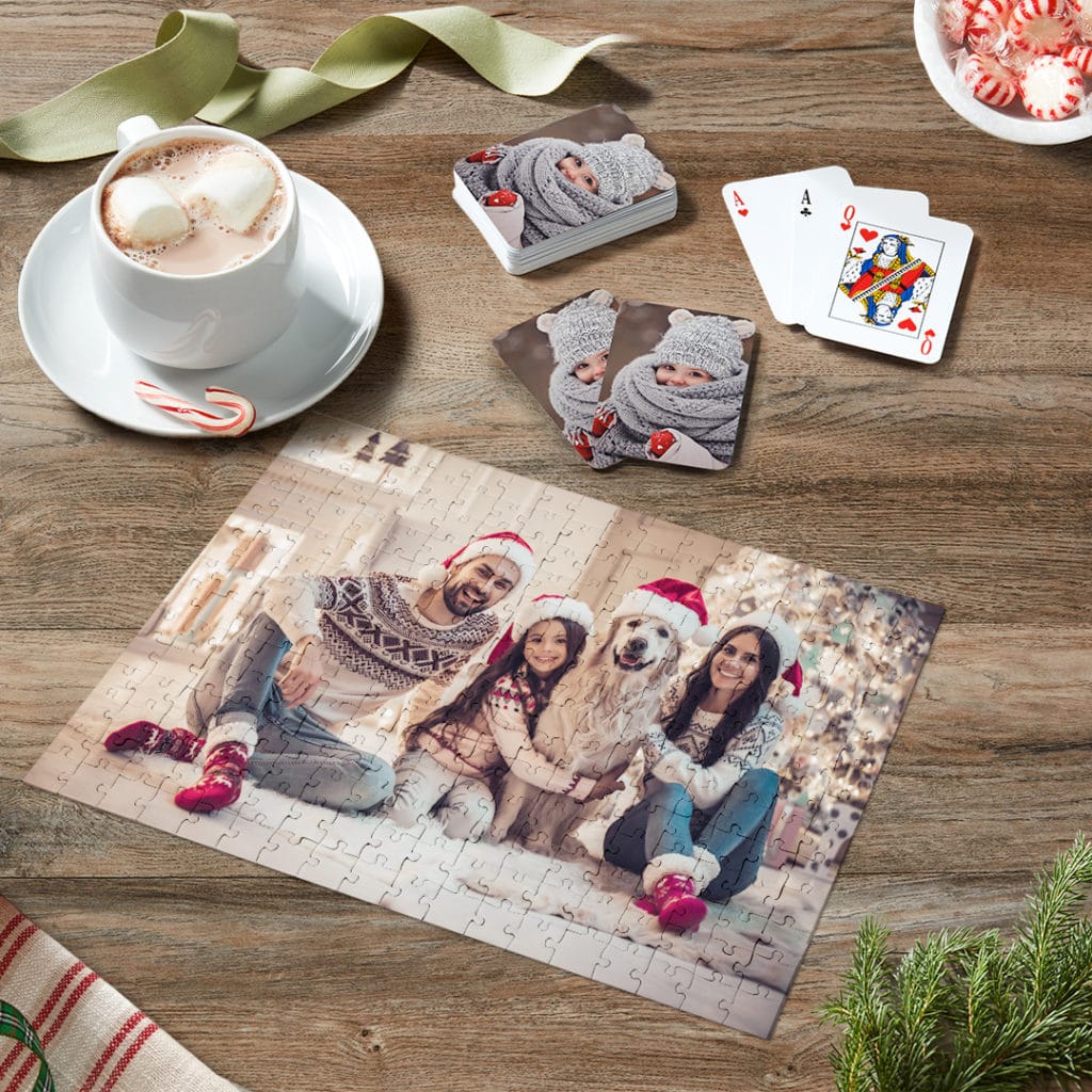 Customized puzzles + playing cards make family fun more personal