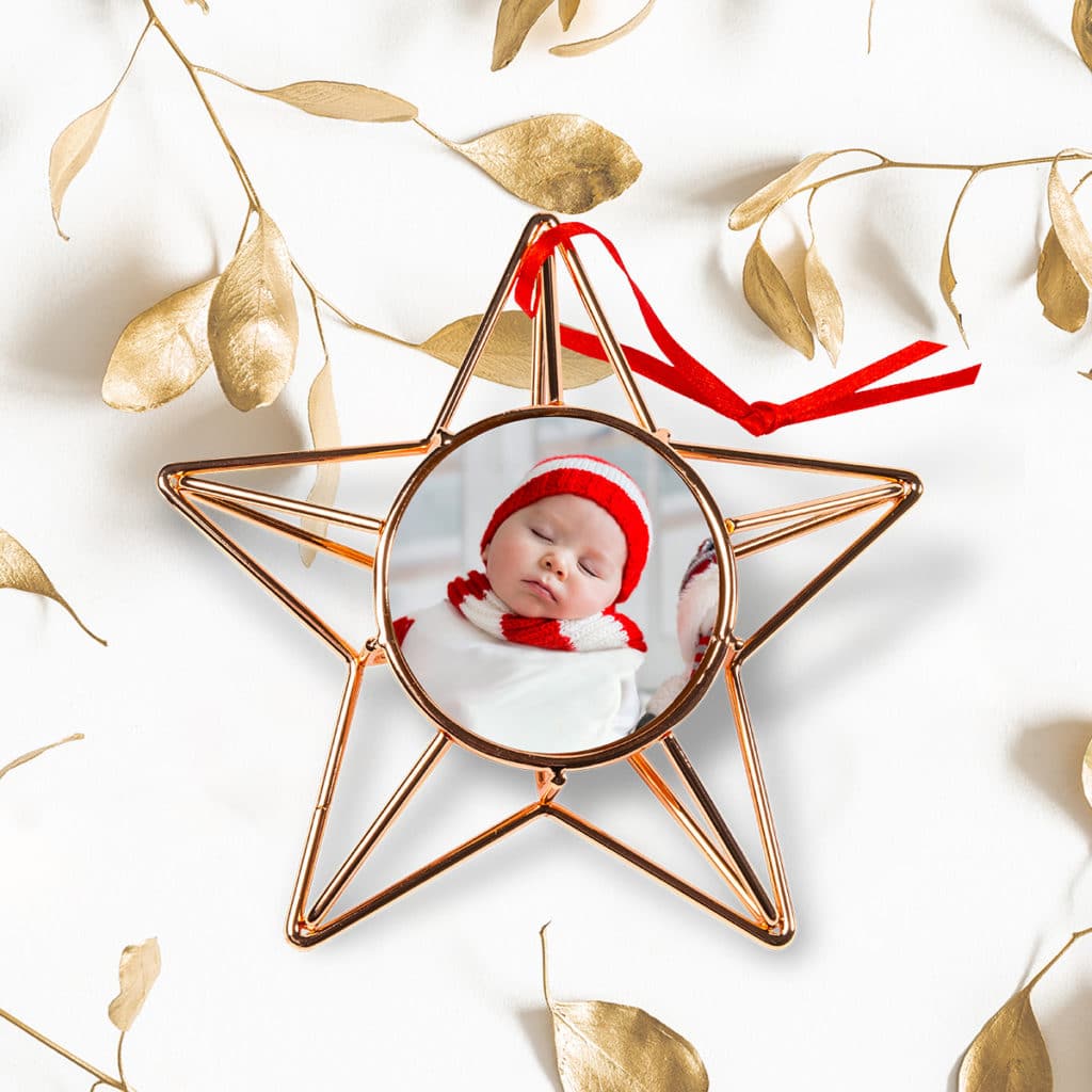 Create beautiful copper star tree ornaments with photos