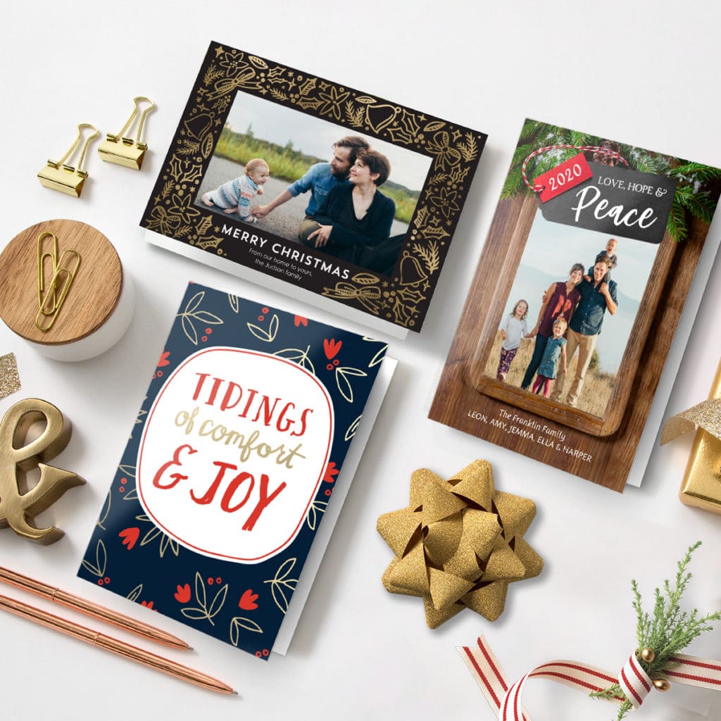 Add heartfelt sentiment to personalized Christmas Cards made with Snapfish