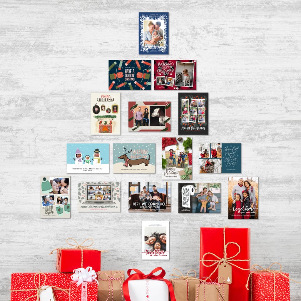 Create Xmas Tree Displays on your wall using Christmas Cards