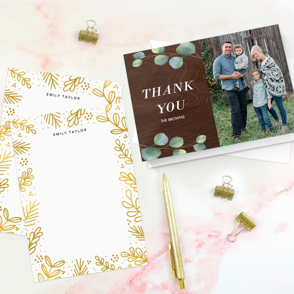 Say Thank You with personalised cards and stationery