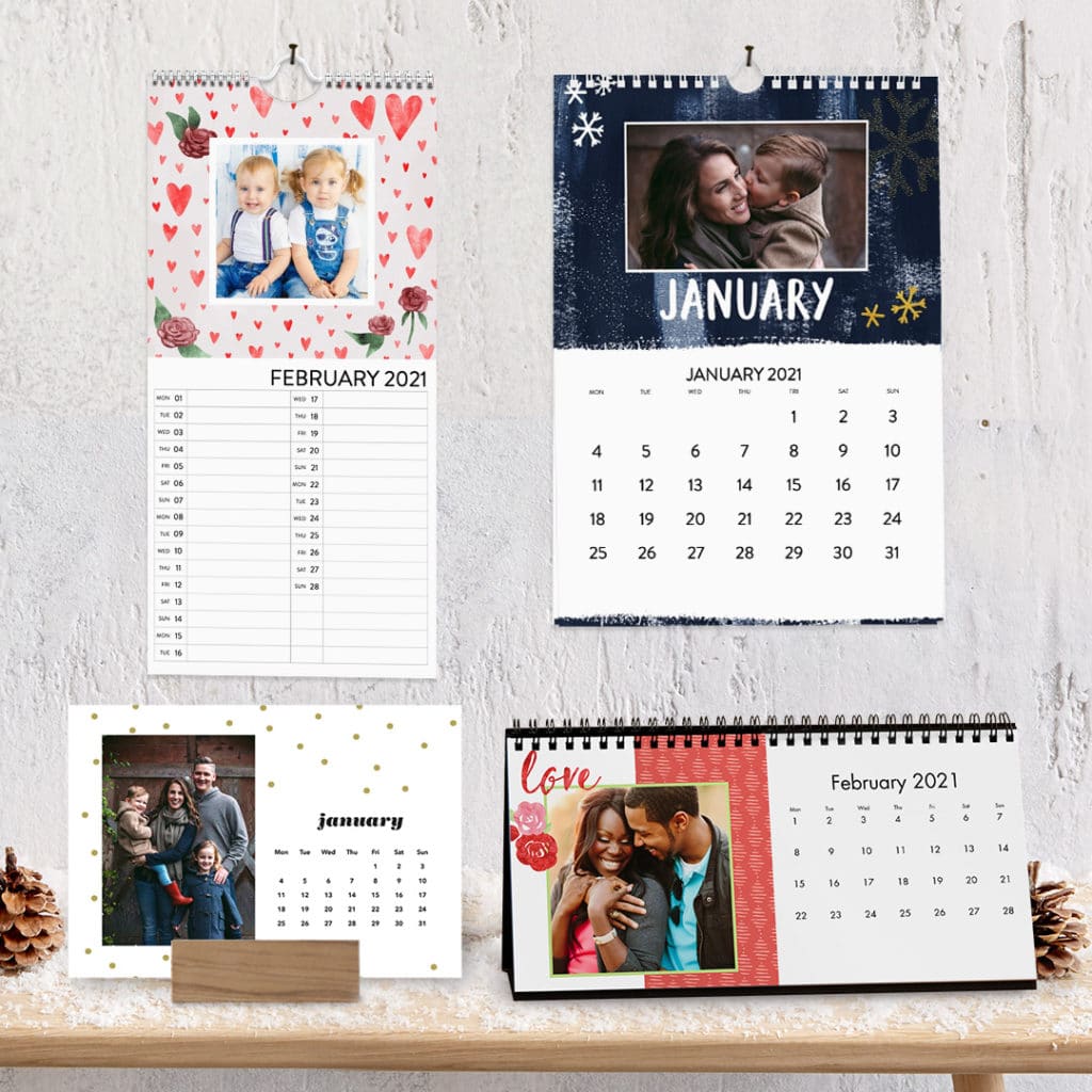 Record special dates on photo calendars