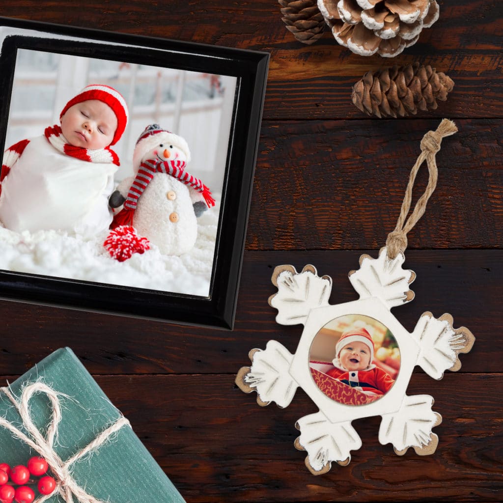 Capture baby firsts on Christmas photo gifts and create family heirlooms