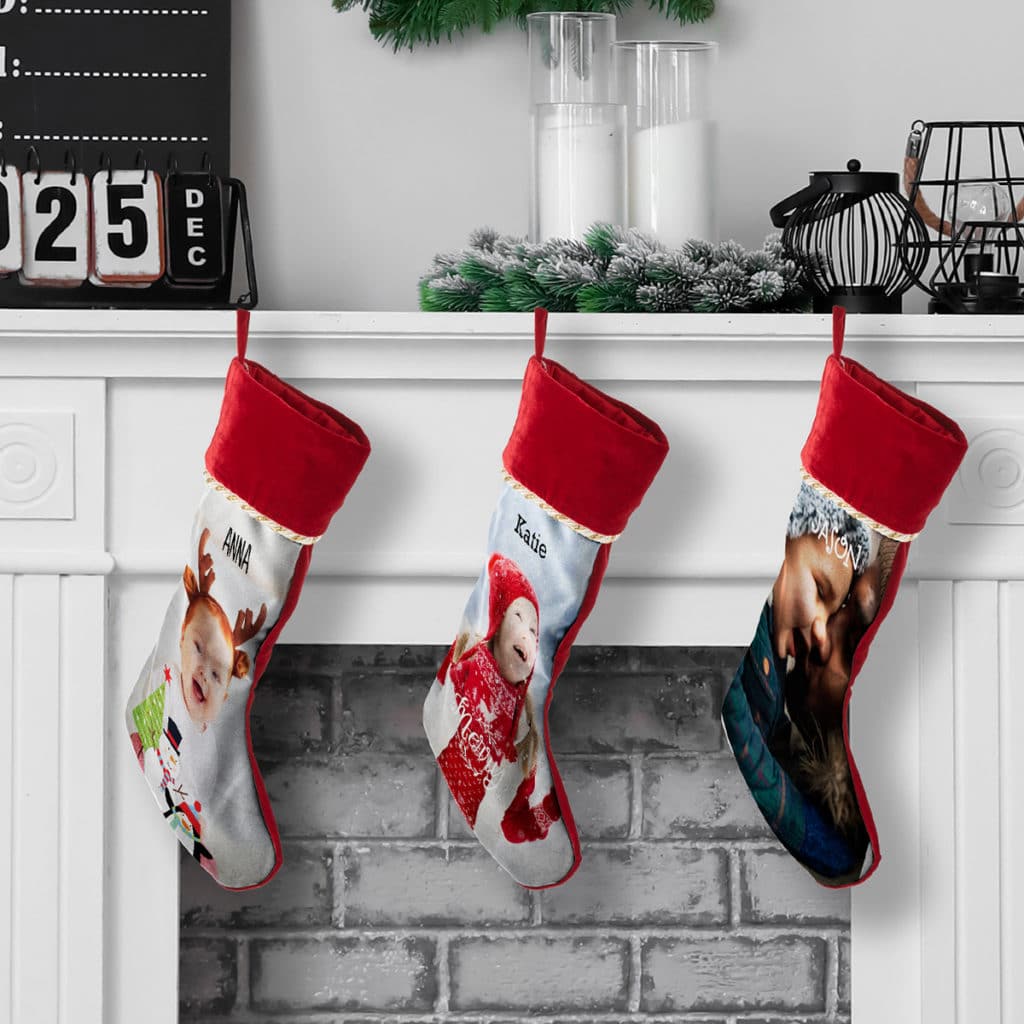 Stop family squabbles with these cool photo Christmas stockings