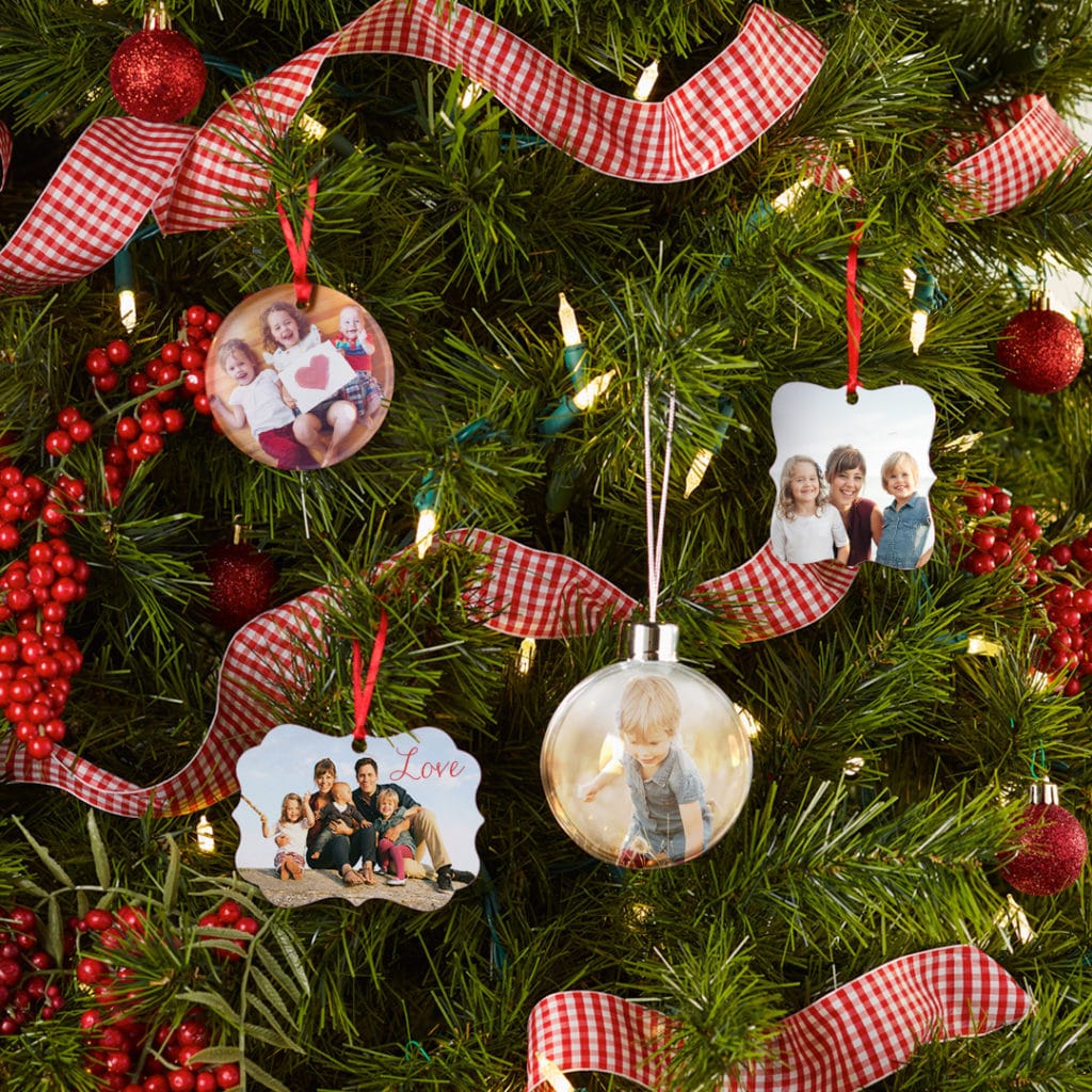 Make Xmas Trees sparkle with familiar faces when you decorate with photo ornaments