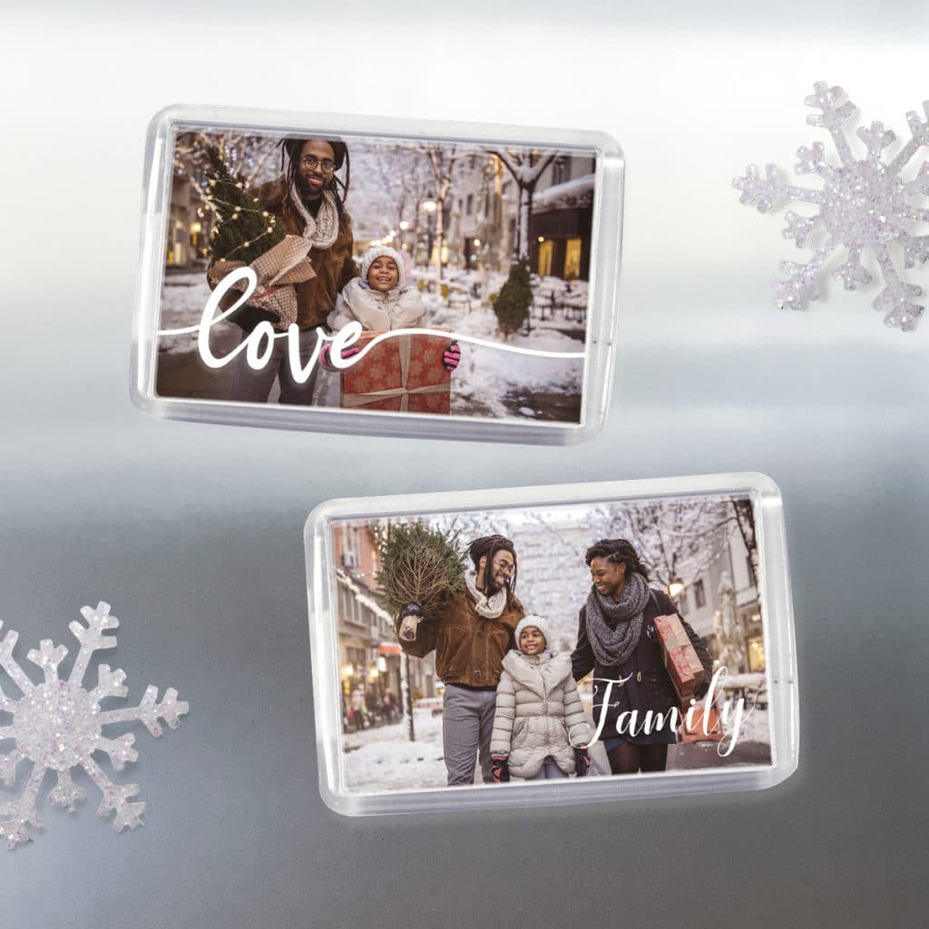 Brighten up the fridge with festive photo magnets