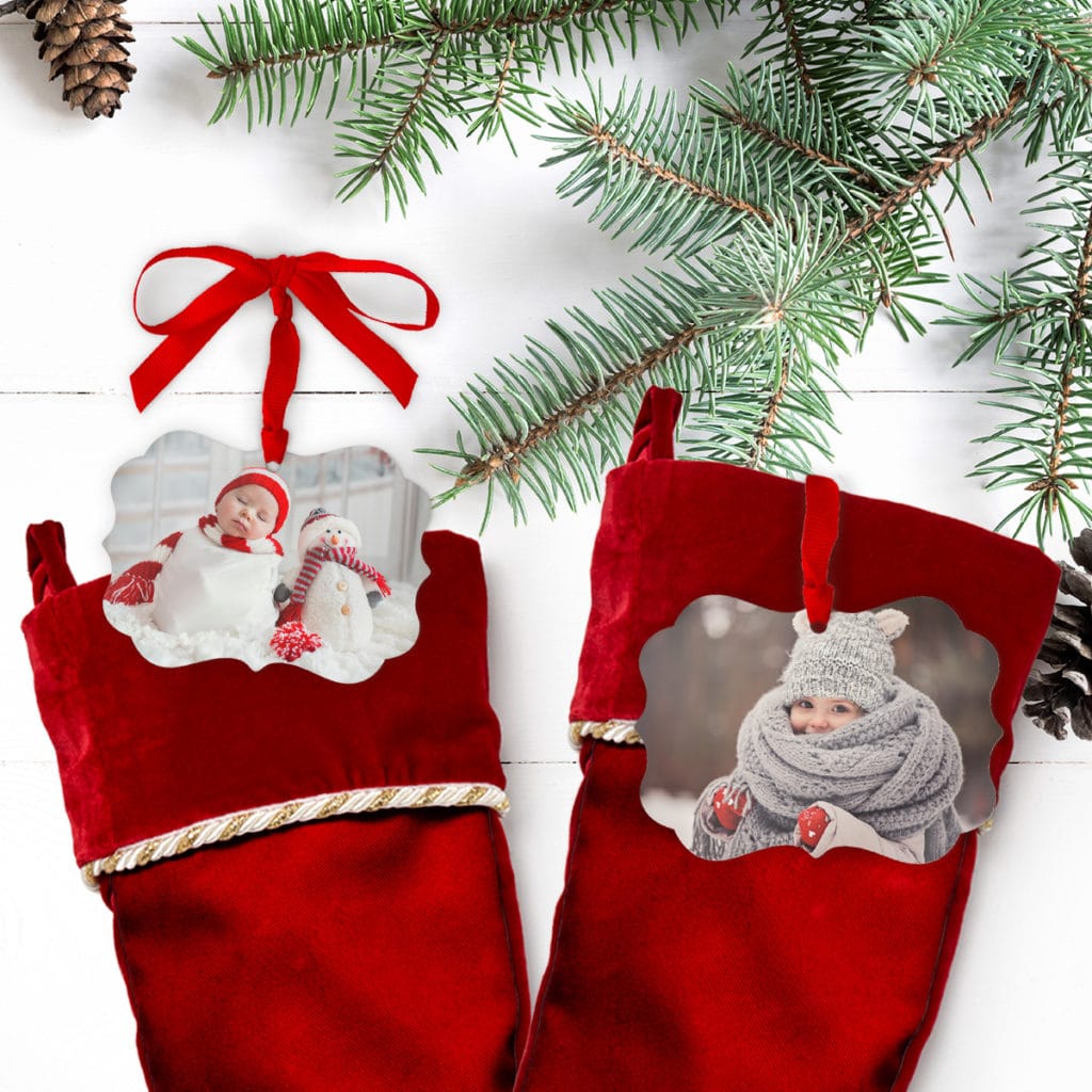 Jazz up Christmas stockings with personalized ornament labels
