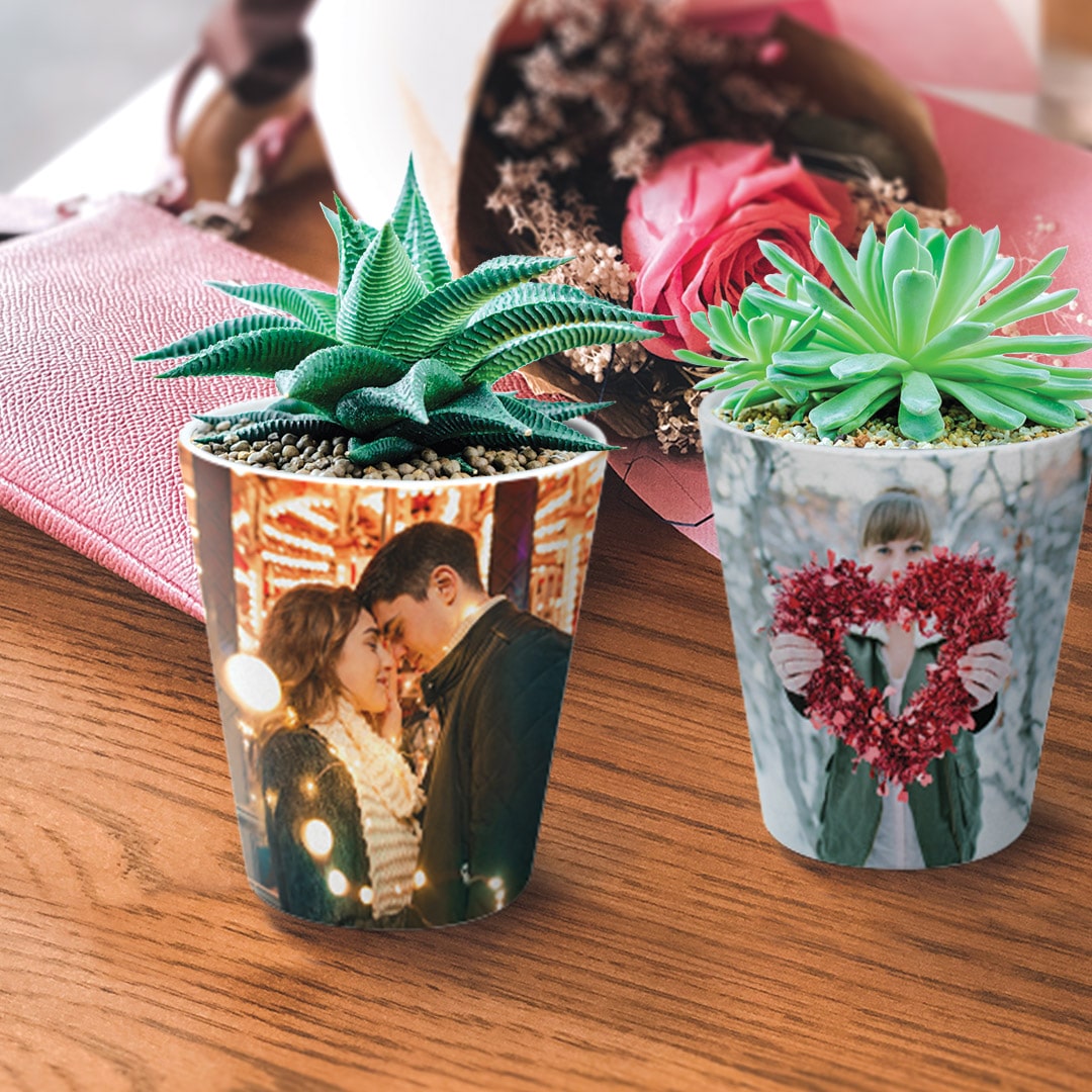 plant pots personalised with photos