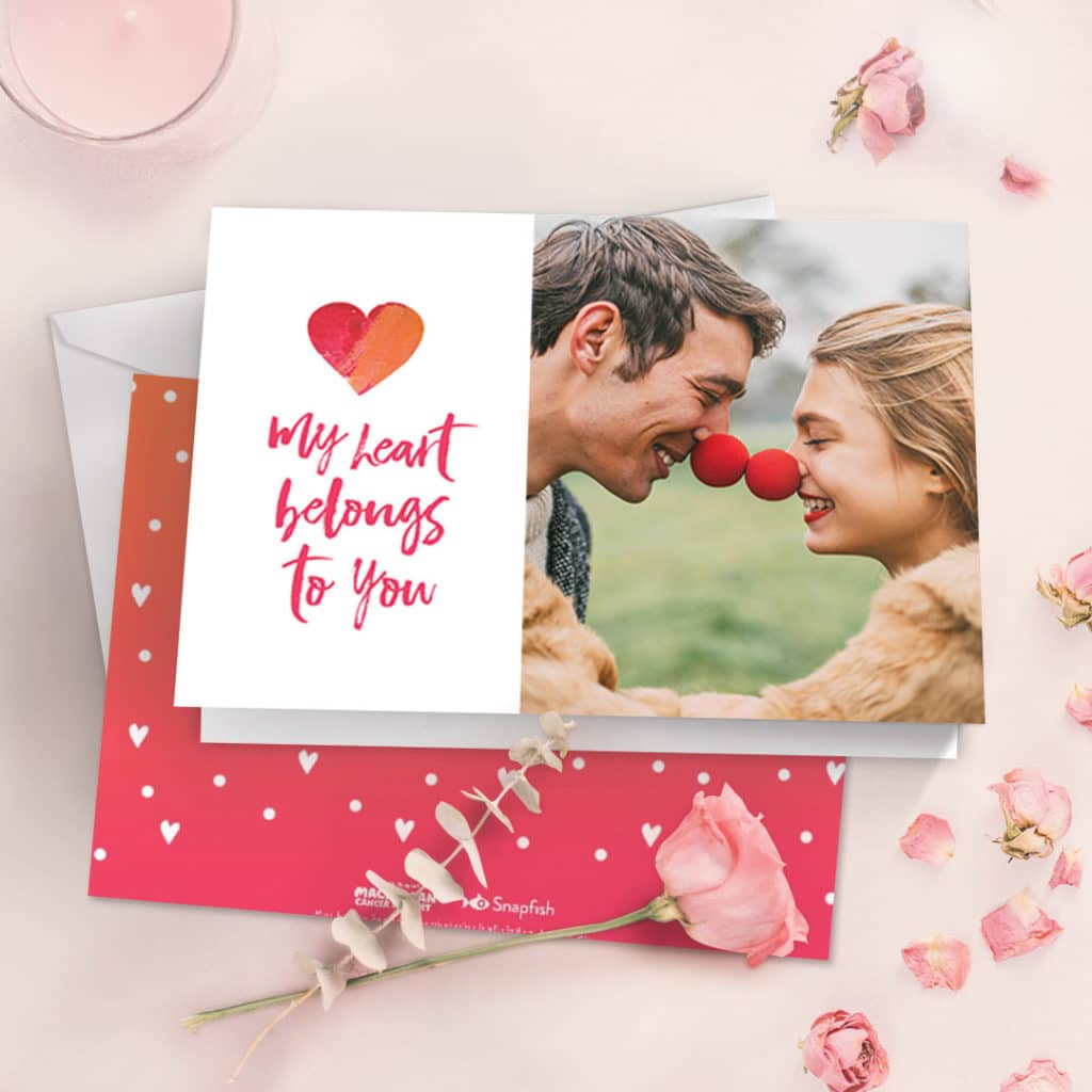 valentine’s day card to wife with envelope with flowers