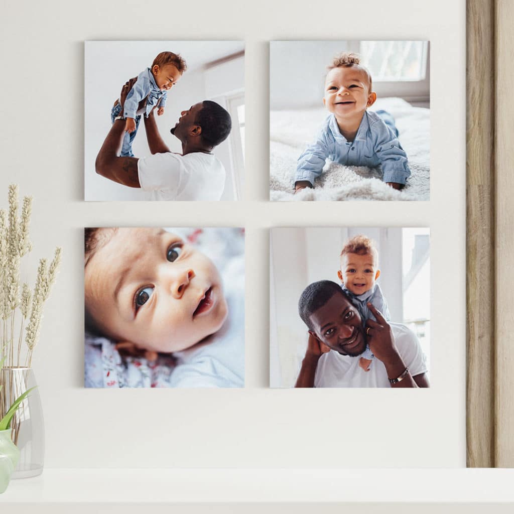 Photo Tile Display Ideas - you can display your photos as a group of four