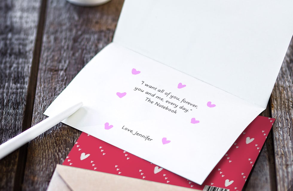 Thinking of You Card, Handmade Heart Cards Personalised With a Message If  Required Pink Love Hearts 