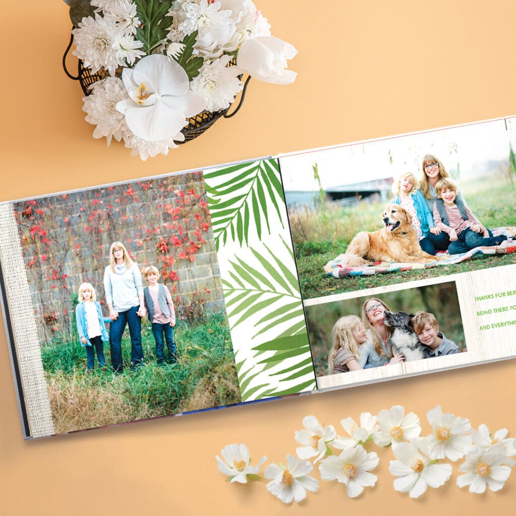 mum magic design on open photo book