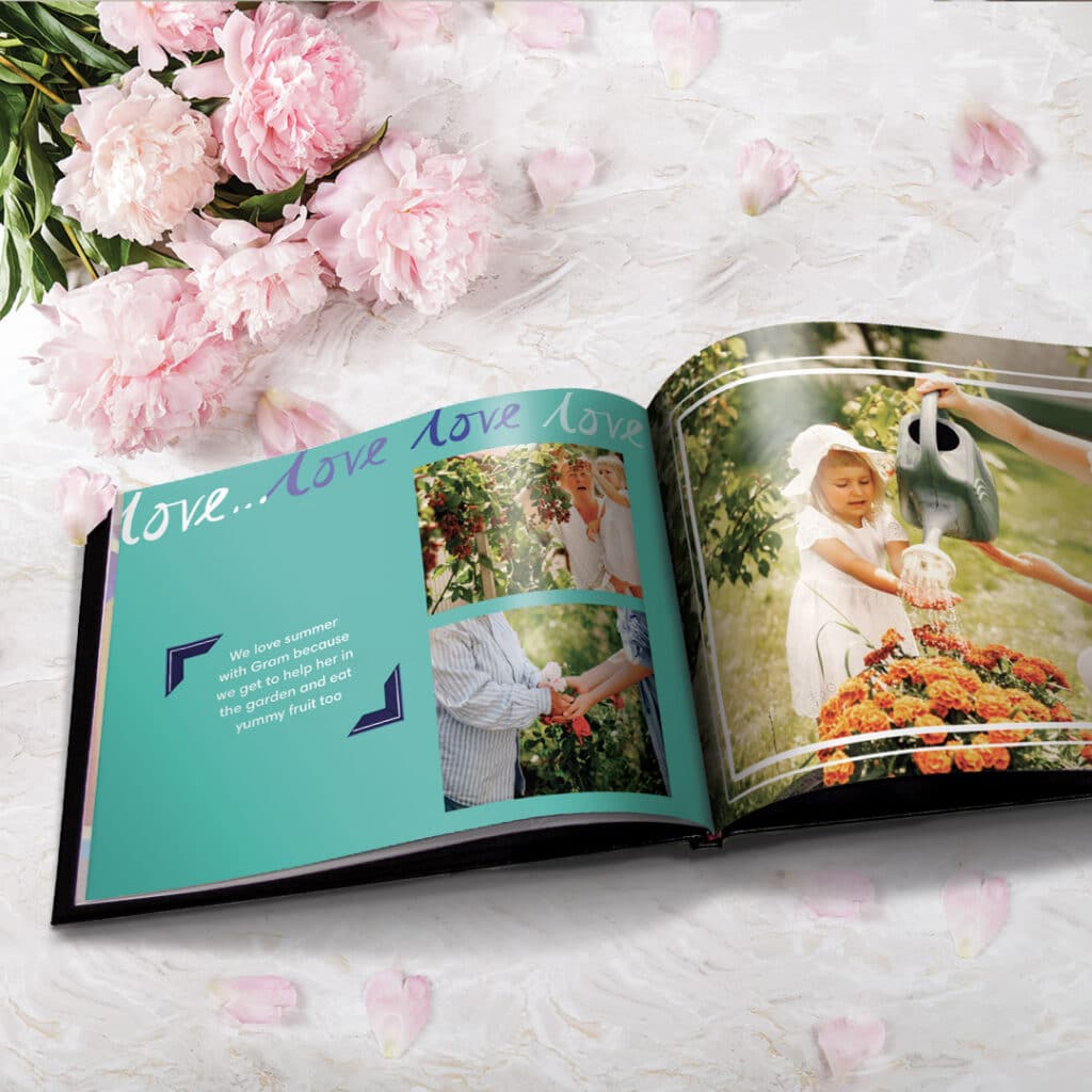 we love grandparents design on open photo book