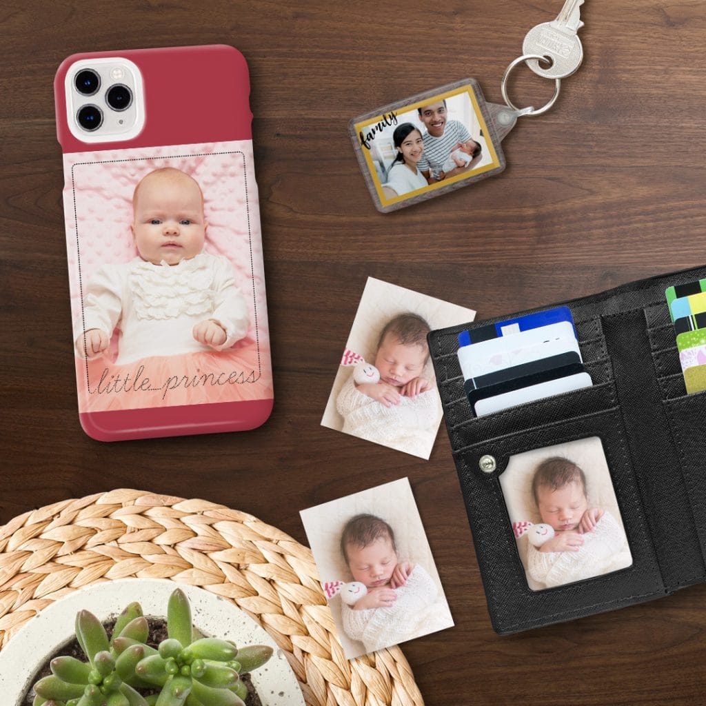 Photo gifts showing babies