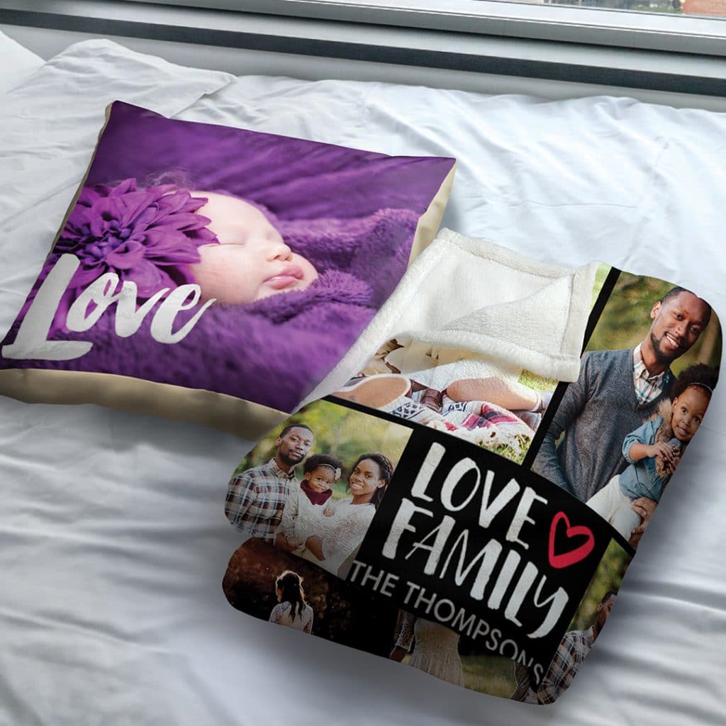 blanket and cushion on bed