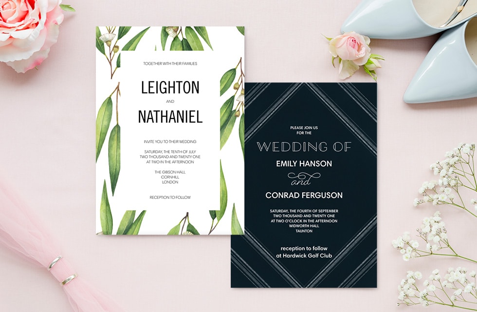 Personalised wedding clearance invitations