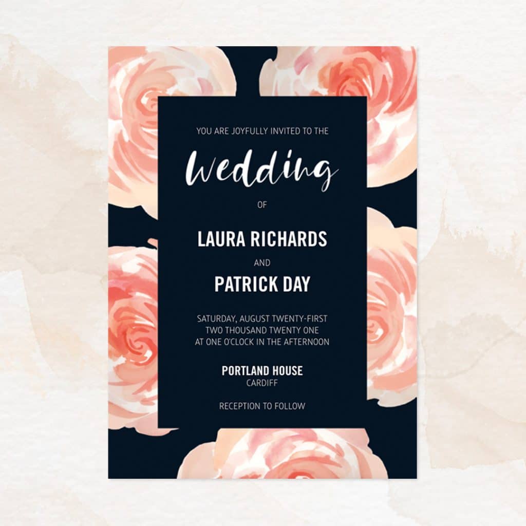 Big Flowers Wedding Invitation design