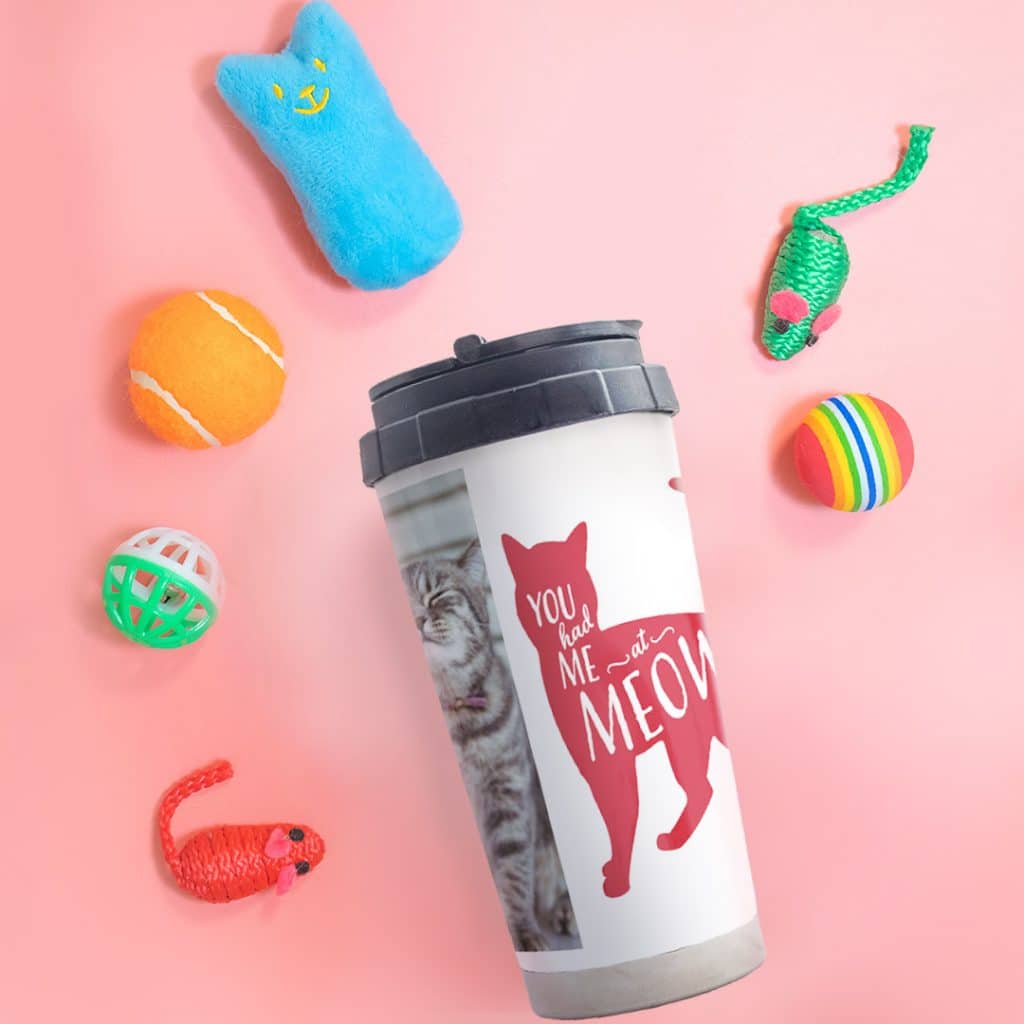 Had me at meow travel mug design