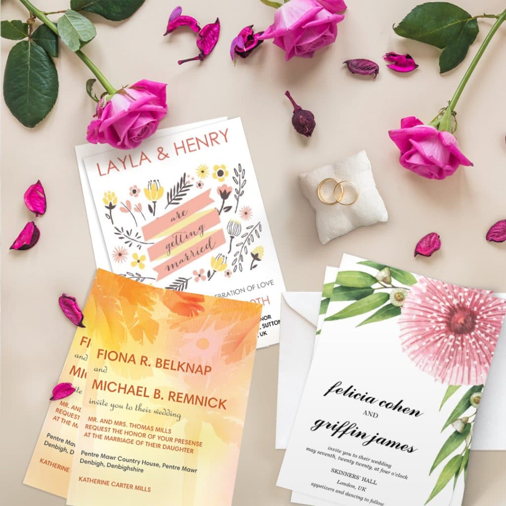 spring/summer wedding invites