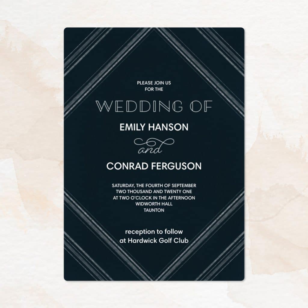 Navy Stripe Wedding Invitation  design