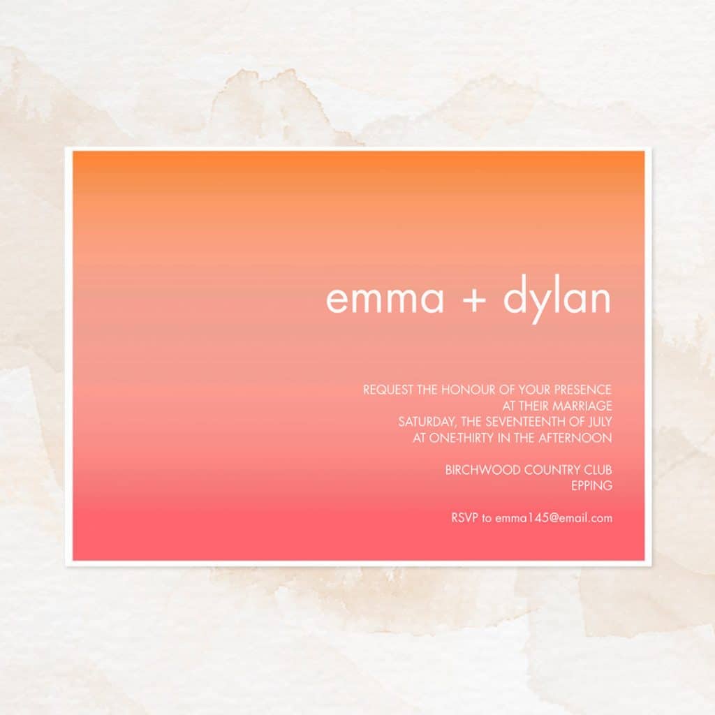 Ombre Brights Wedding Invitation design