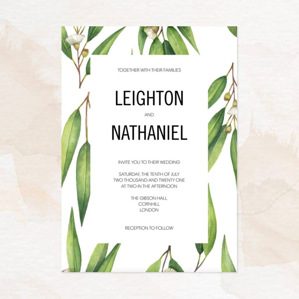 Lovely Branches Wedding Invitation design